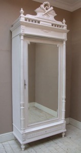 French antique Henri II single door armoire shabby chic