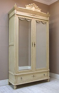 French antique Louis XVI armoire swags